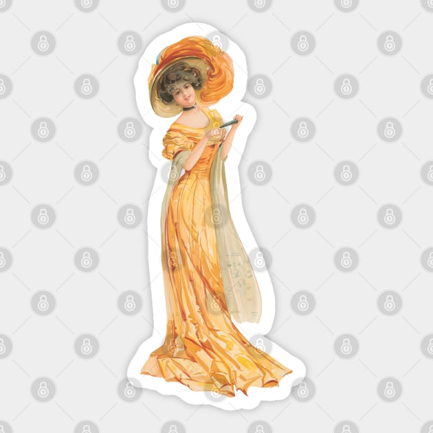 Edwardian society lady - Orange Sticker by chmdance